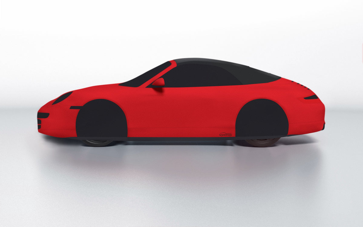 Goodwool tailor-made car cover for Porsche 911 (997.1) Carrera S Cabriolet — Red 150