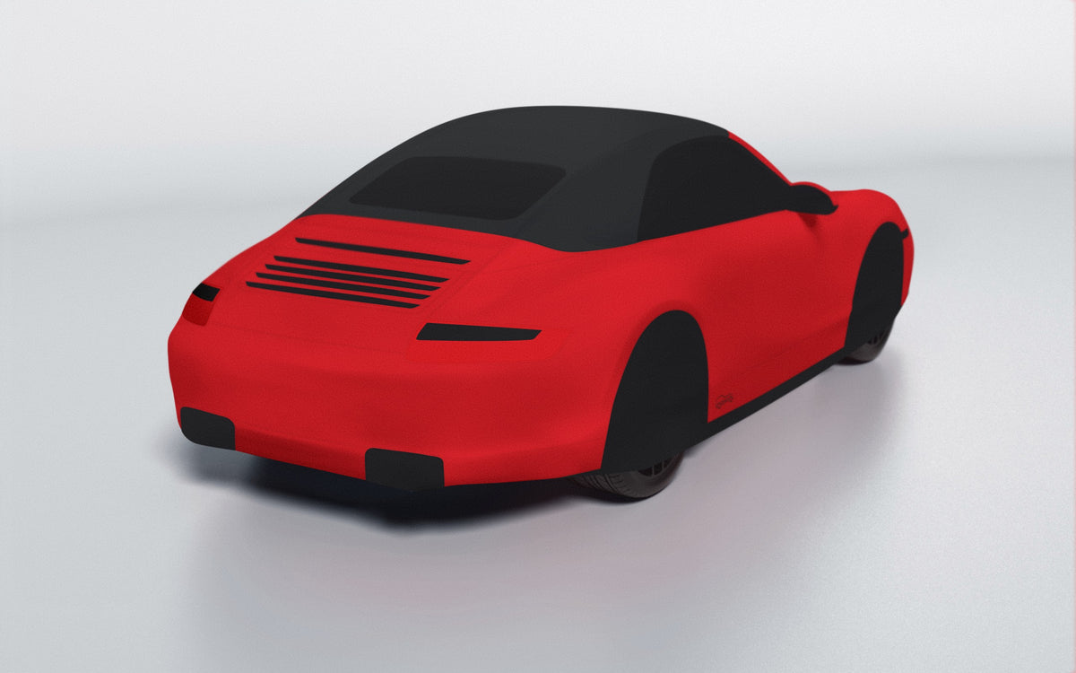 Goodwool tailor-made car cover for Porsche 911 (997.1) Carrera S Cabriolet — Red 150