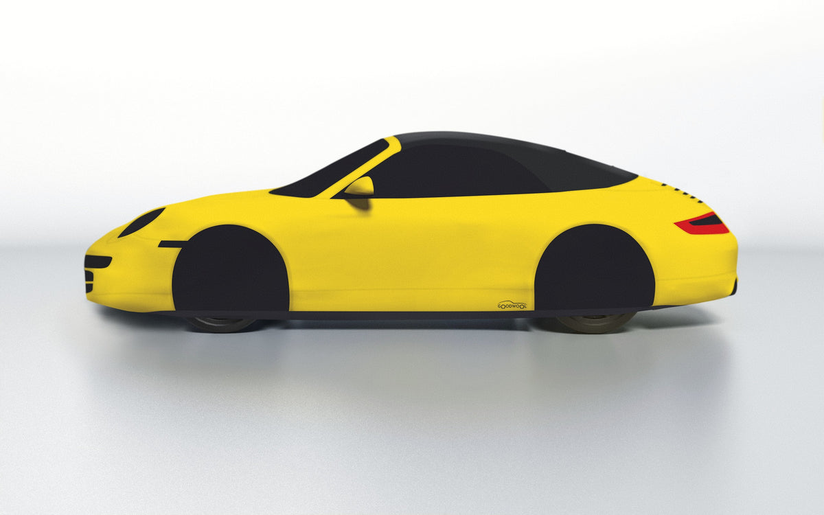Goodwool tailor-made car cover for Porsche 911 (997.1) Carrera S Cabriolet — Yellow 340