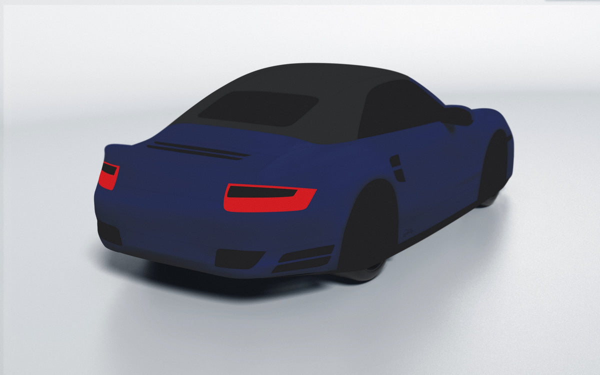 Goodwool tailor-made car cover for Porsche 911 (997.1) Turbo Cabriolet — Blue 565