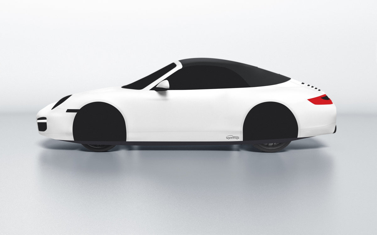 Goodwool tailor-made car cover for Porsche 911 (997.2) Carrera 4S Cabriolet — White 010
