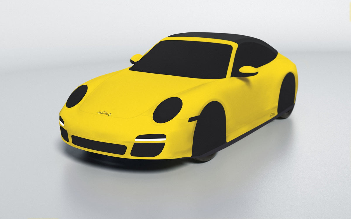Goodwool tailor-made car cover for Porsche 911 (997.2) Carrera S Cabriolet — Yellow 340