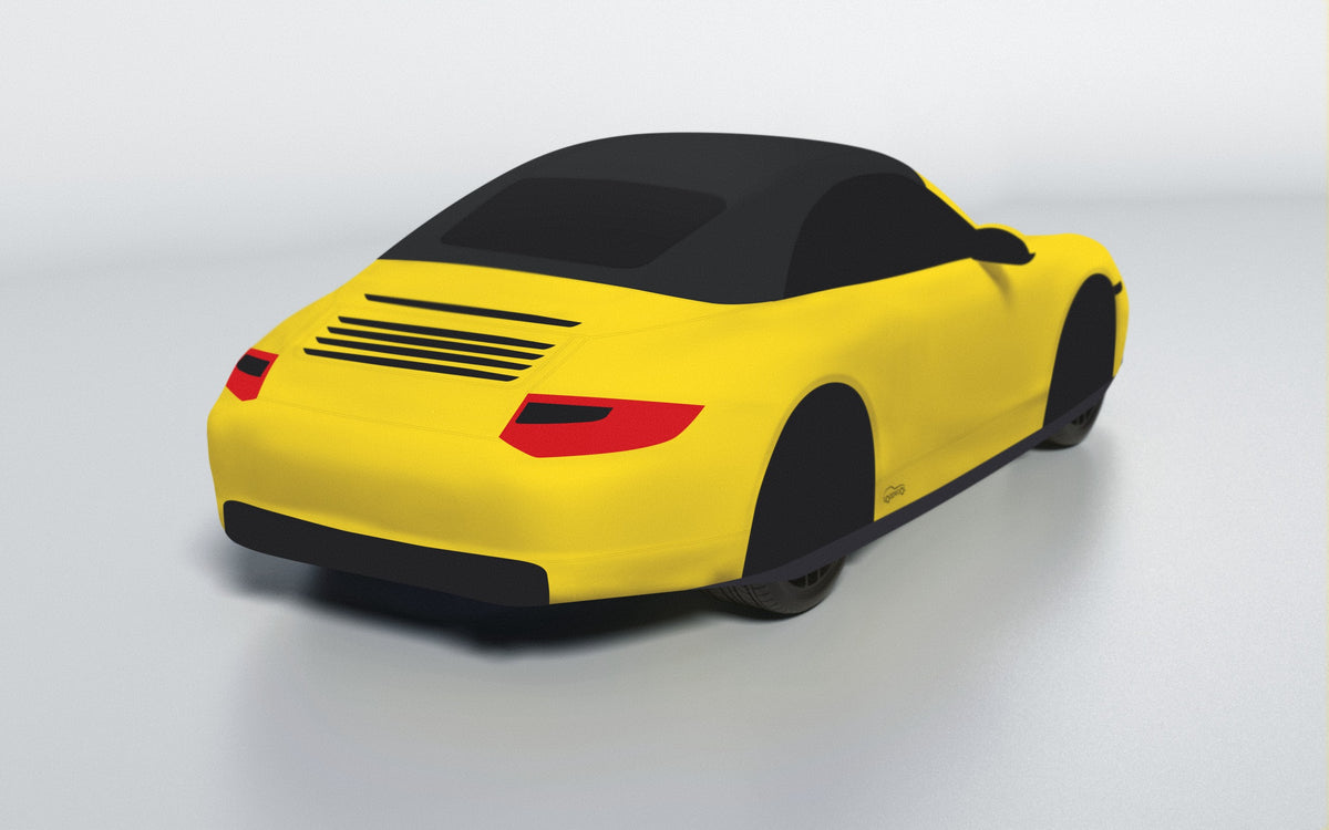 Goodwool tailor-made car cover for Porsche 911 (997.2) Carrera S Cabriolet — Yellow 340